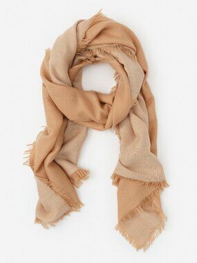 J McLaughlin Carey Cashmere Scarf - Heather Camel/Cream NEW